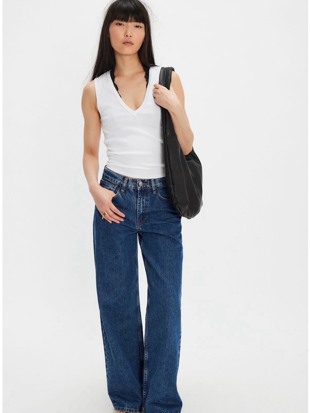 NWT Free People x Dala Sling Jeans in Flat Blue Size 27